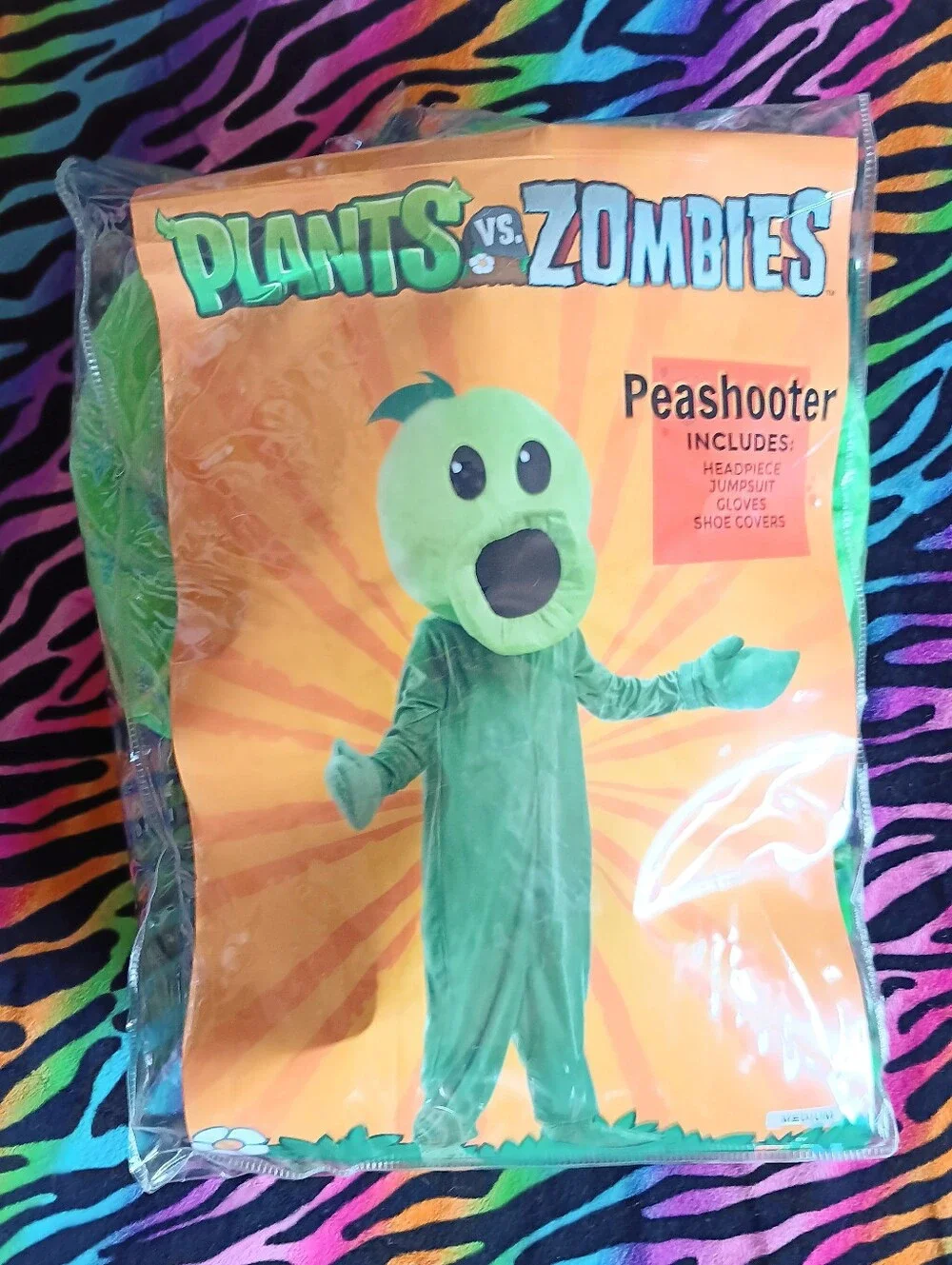 💚 Plants vs Zombies Child Peashooter Costume Medium M Halloween Fun Kids EA